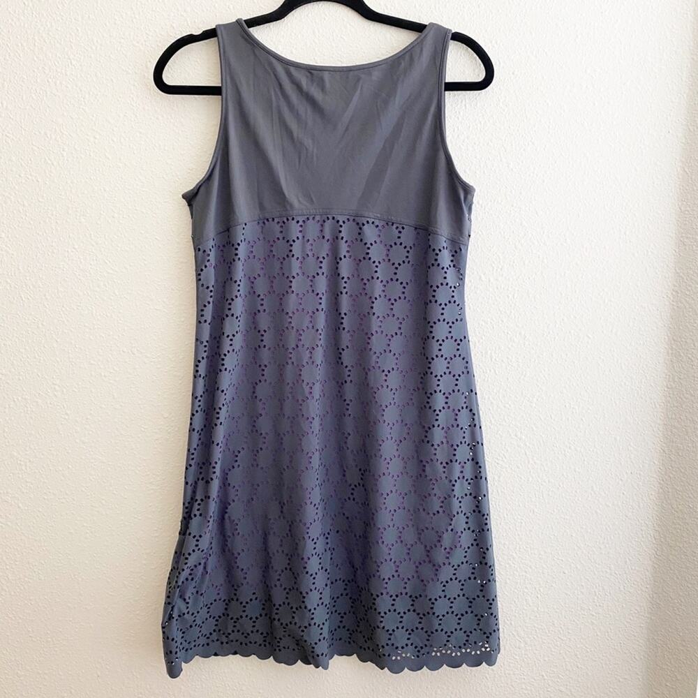 Title Nine Sleeveless Illusion Eyelet Dress, Gray/Purple, Size Md, Athleticwear - Picture 8 of 8